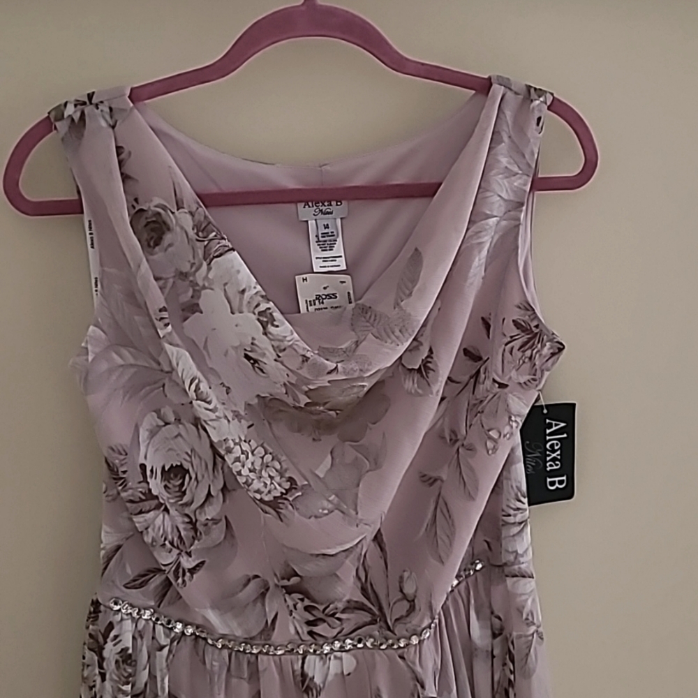 Floral chiffon maxi dress, Size 14.